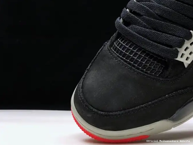 Official Maikesneakers 4 RETRO BLACK CEMENT JORDAN 308497-060 0516